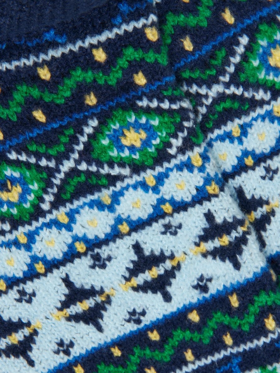 Kids' Cosy Navy Fairisle Socks - RUTHERFORD & Co