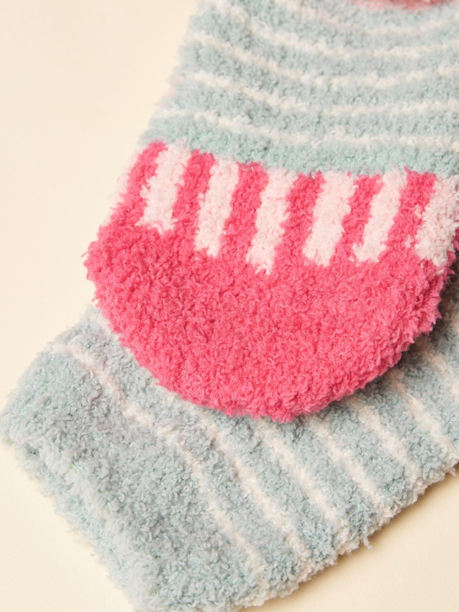 Kids' Fluffy Penguin Pink/Blue Character Socks - RUTHERFORD & Co