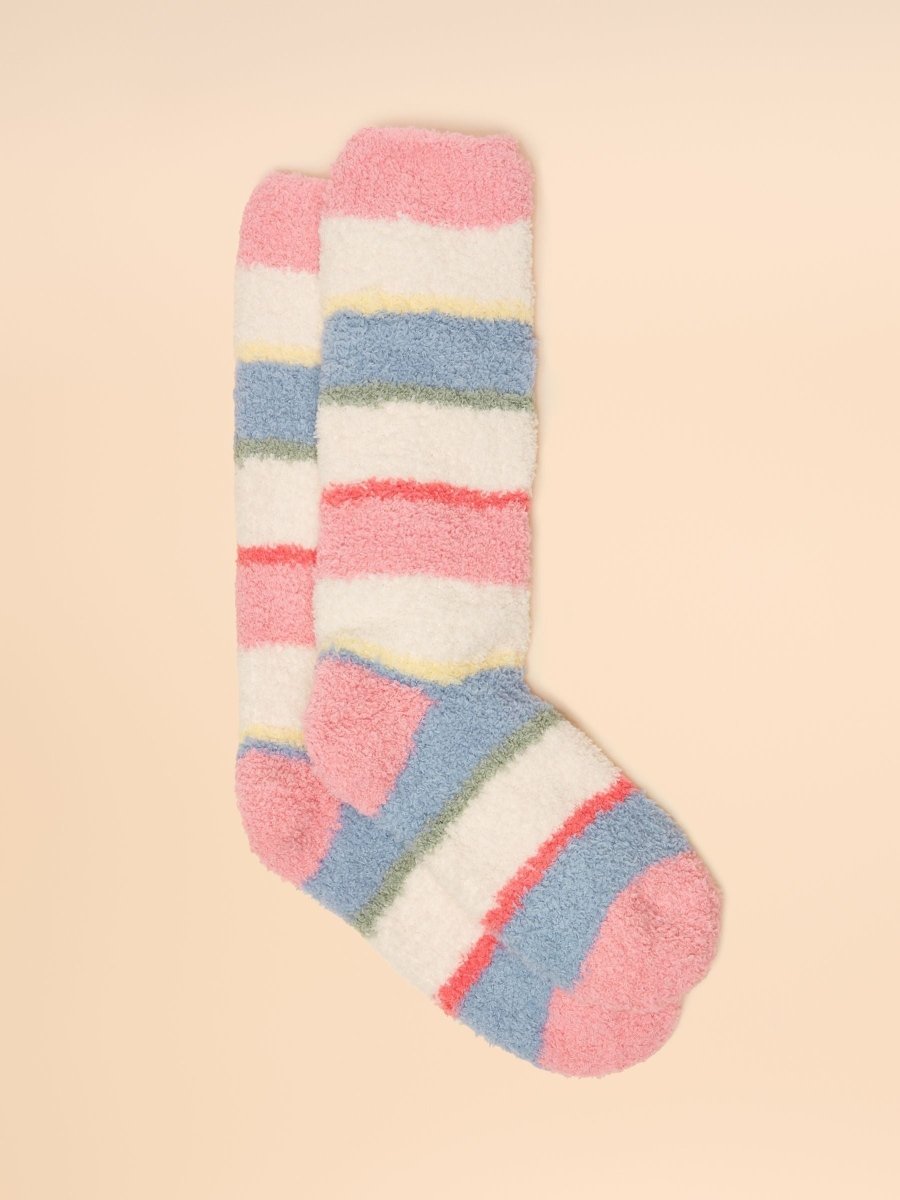 Kids Fluffy Pink Stripe Socks - RUTHERFORD & Co