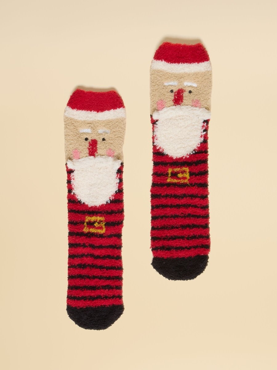 Kids' Fluffy Santa Socks - RUTHERFORD & Co