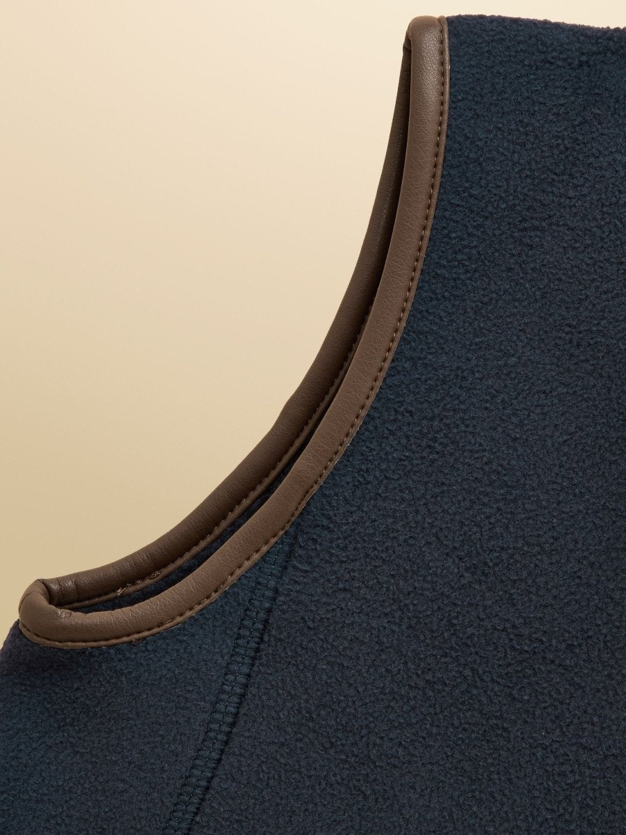 Kids' Heritage Navy Blue Fleece Gilet - RUTHERFORD & Co