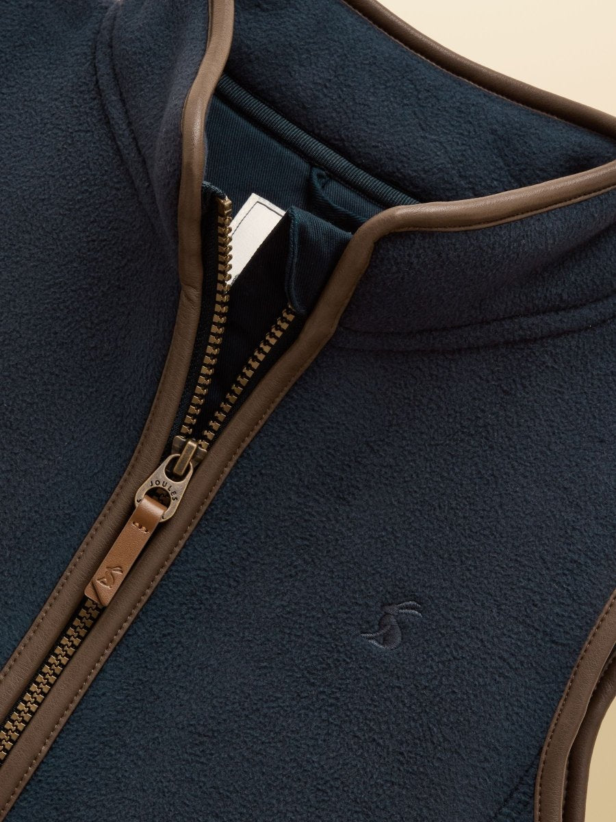 Kids' Heritage Navy Blue Fleece Gilet - RUTHERFORD & Co