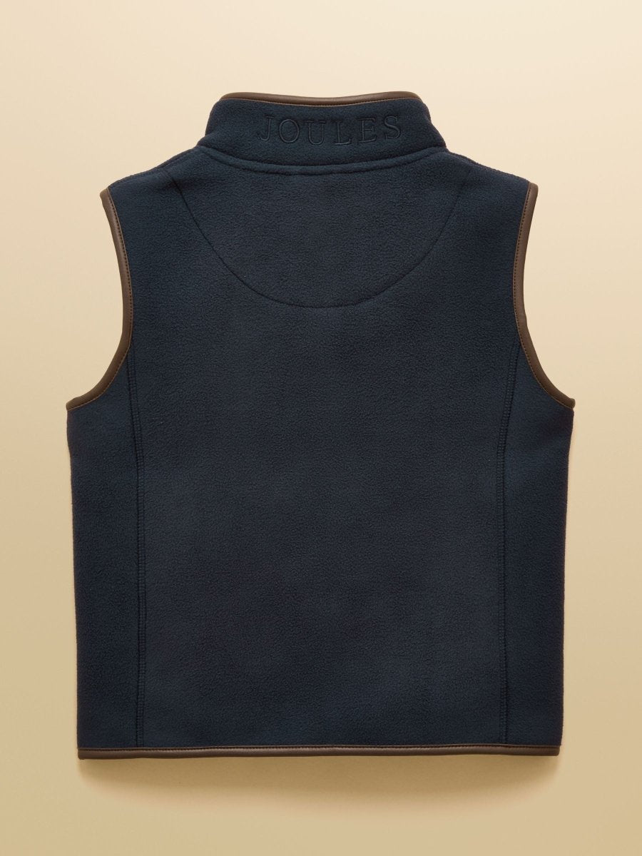 Kids' Heritage Navy Blue Fleece Gilet - RUTHERFORD & Co