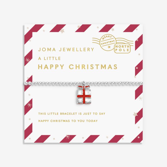 Kids' Love From Santa 'Happy Christmas' Bracelet in Silver Plating - RUTHERFORD & Co