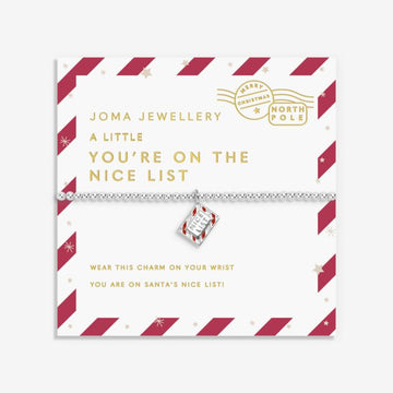Kids' Love From Santa 'You're On The Nice List' Bracelet in Silver Plating - RUTHERFORD & Co