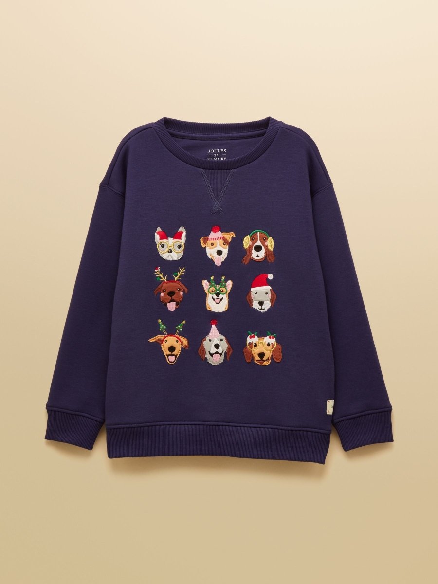 Kids' Mackenzie Navy Blue Sweatshirt With Faux Faur Lining - RUTHERFORD & Co