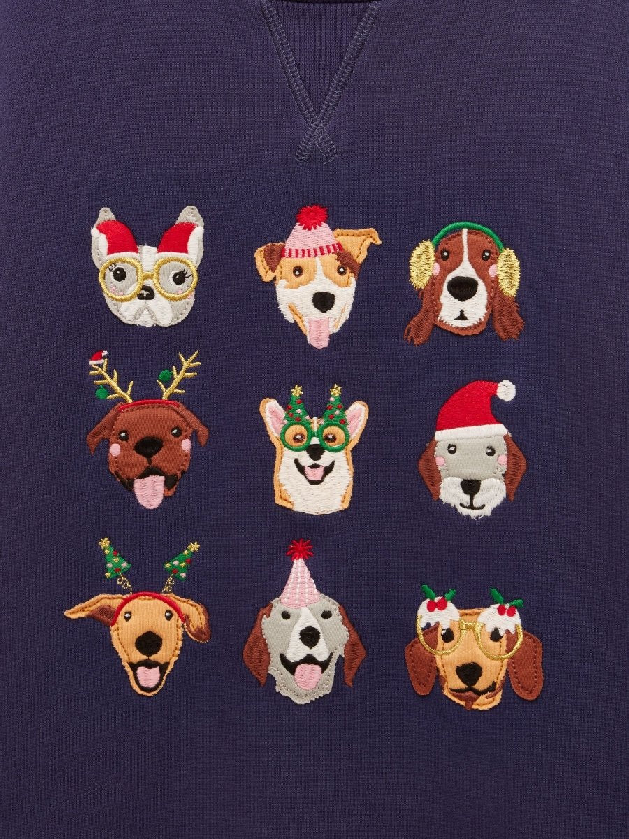 Kids' Mackenzie Navy Blue Sweatshirt With Faux Faur Lining - RUTHERFORD & Co