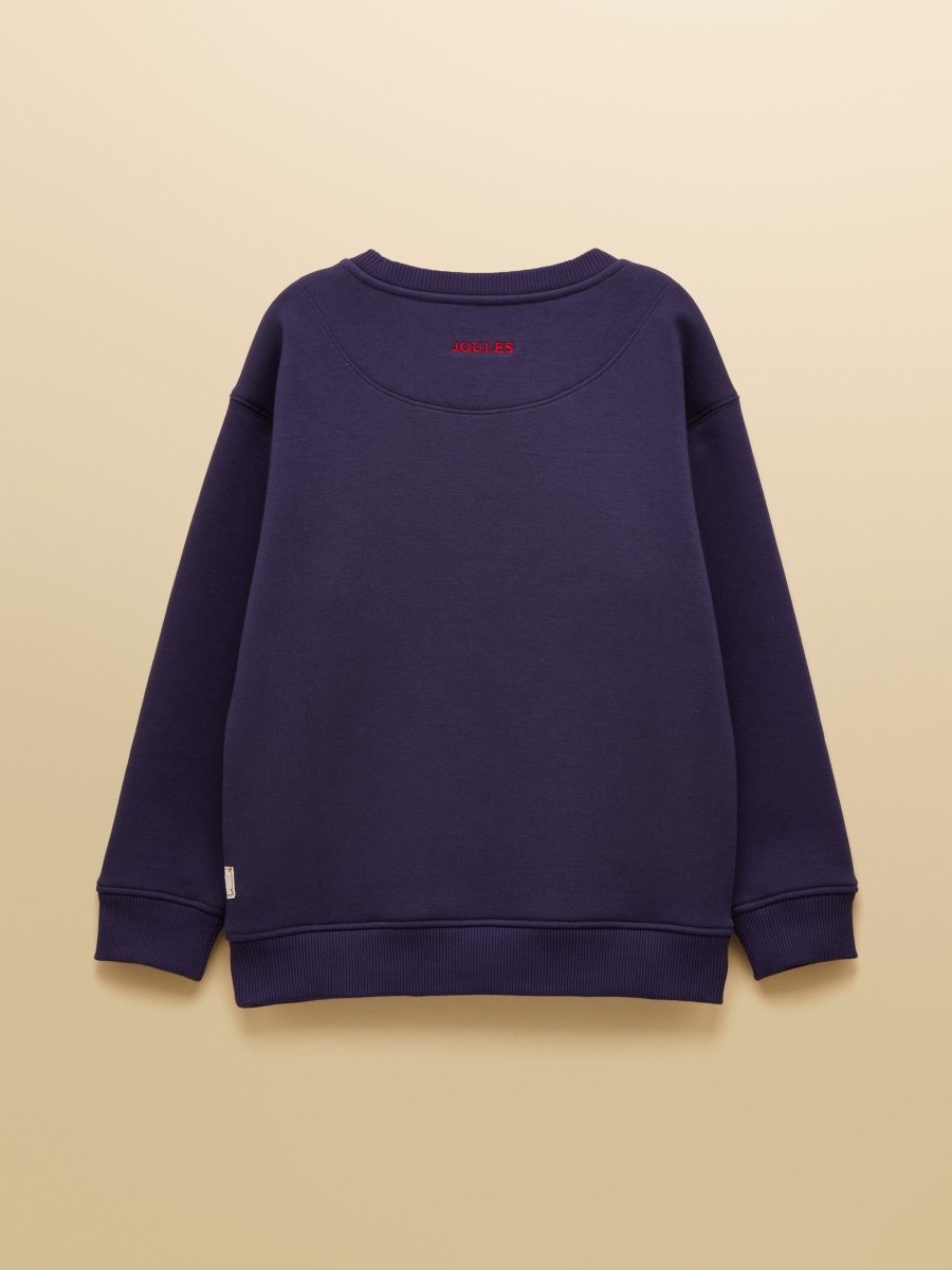 Kids' Mackenzie Navy Blue Sweatshirt With Faux Faur Lining - RUTHERFORD & Co