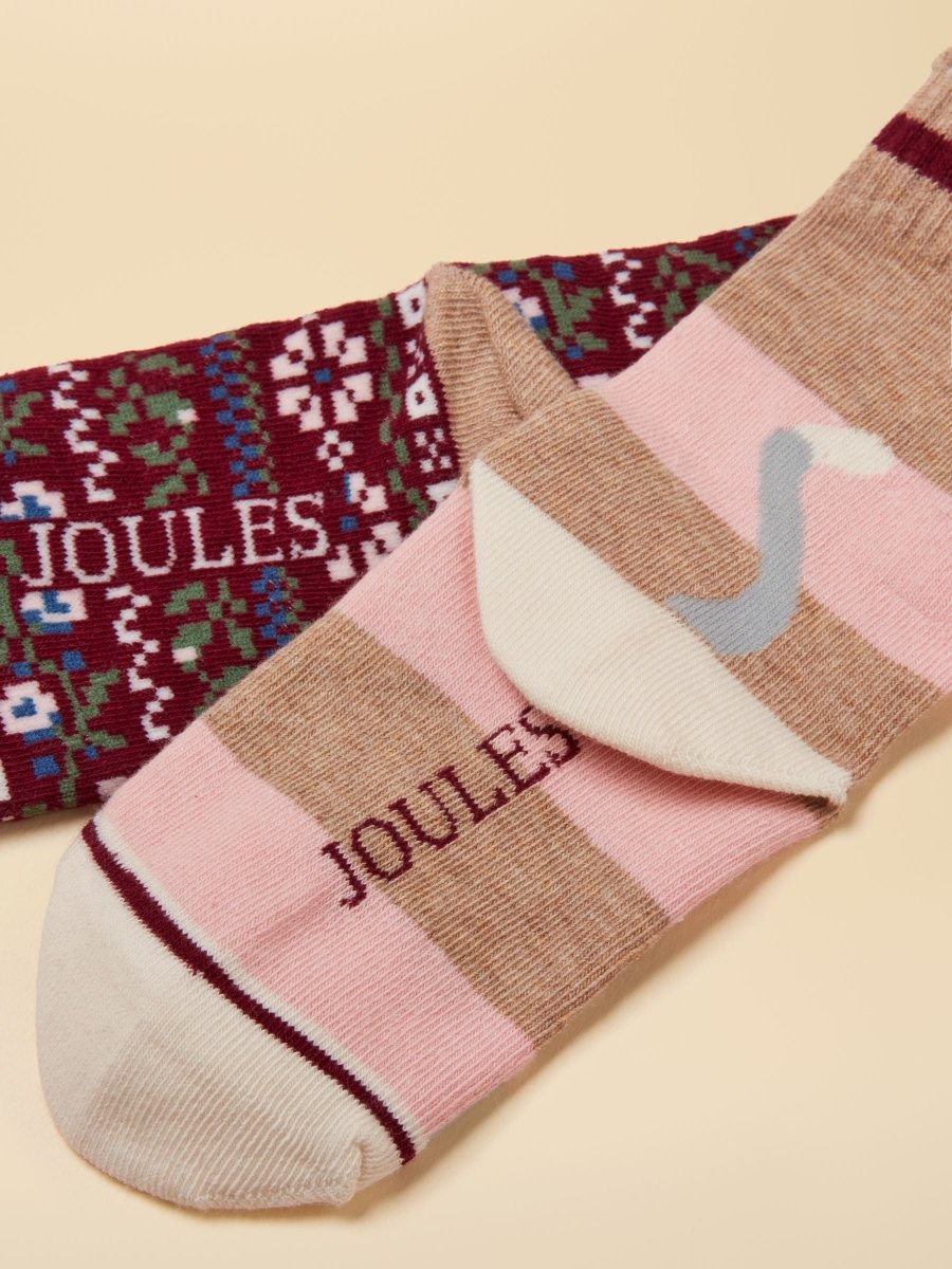 Kids' Neat Feet Pink & Berry Cat 2 Pack Socks - RUTHERFORD & Co