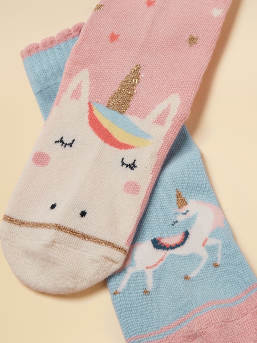 Kids' Neat Feet Pink Unicorn 2 Pack Socks - RUTHERFORD & Co