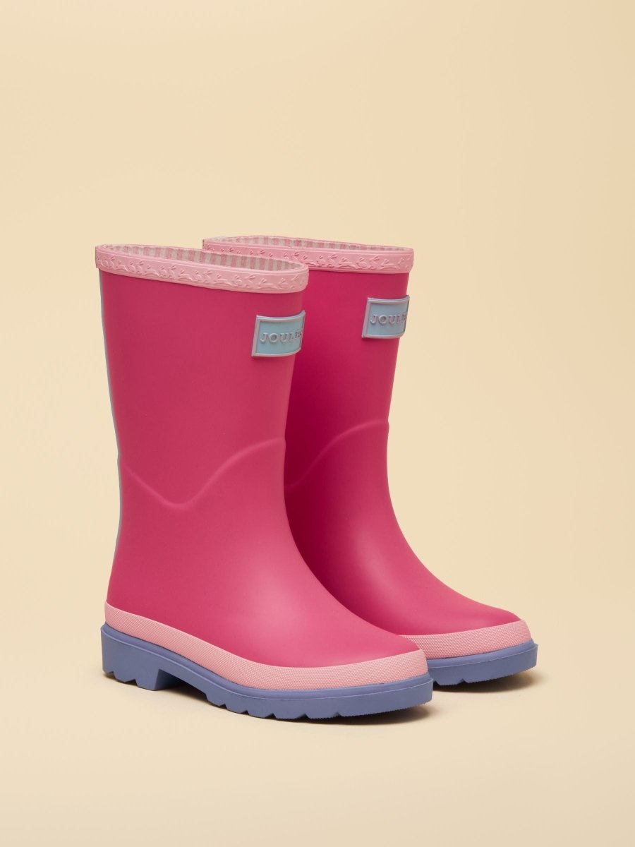 Kids' Pink & Blue Colourblock Wellies - RUTHERFORD & Co