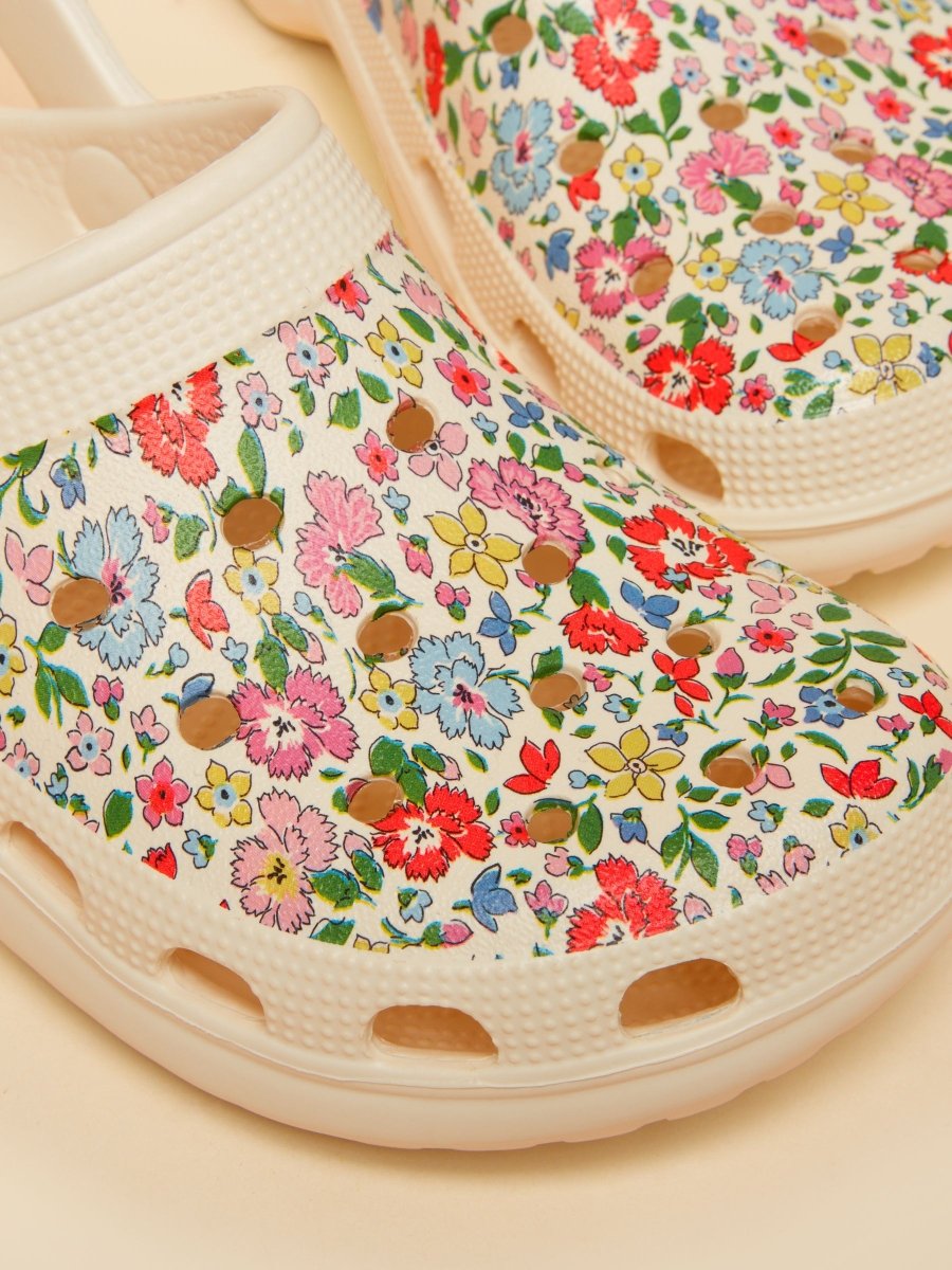 Kids' Poole White Ditsy EVA Clogs - RUTHERFORD & Co