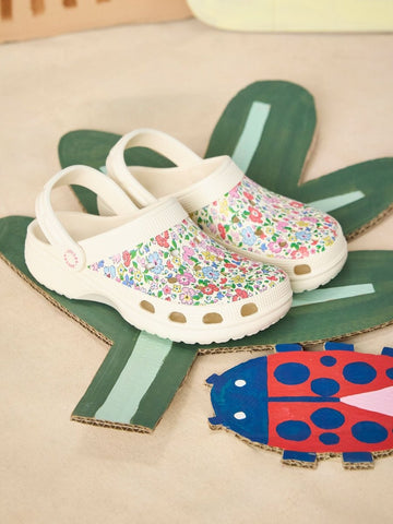 Kids' Poole White Ditsy EVA Clogs - RUTHERFORD & Co