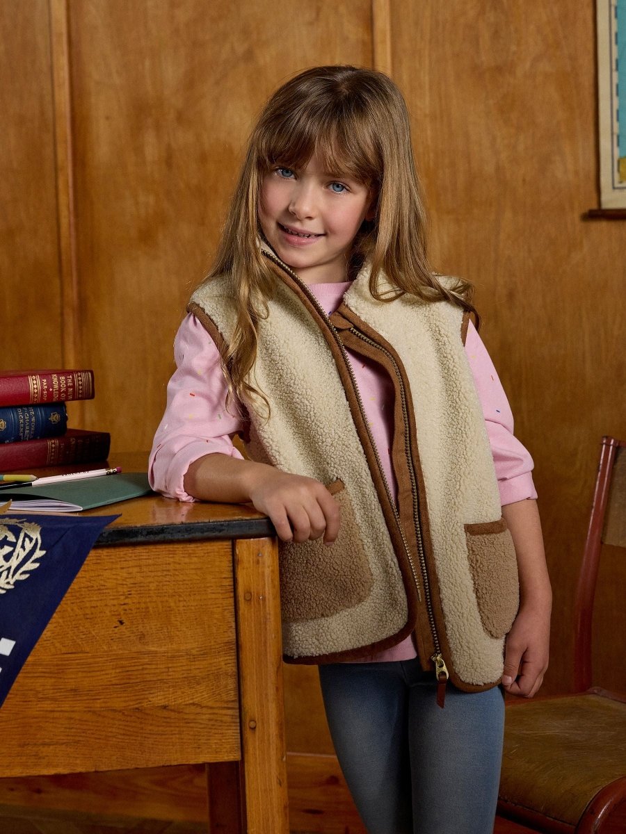 Kids' Sadie Stone Borg Fleece Gilet - RUTHERFORD & Co