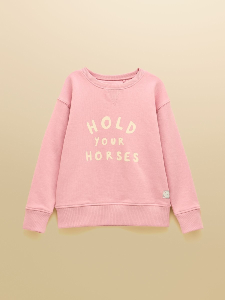 Kids' Sundaze Light Pink Slogan Crew Neck Sweatshirt - RUTHERFORD & Co