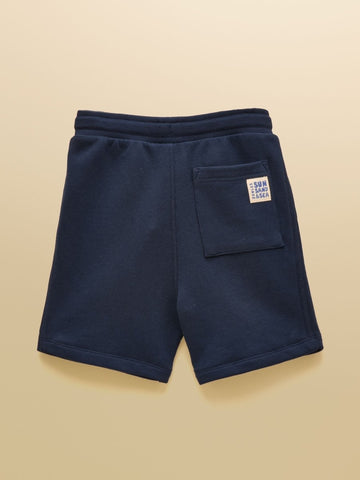 Kids' Sundaze Navy Blue Loopback Sweat Shorts - RUTHERFORD & Co