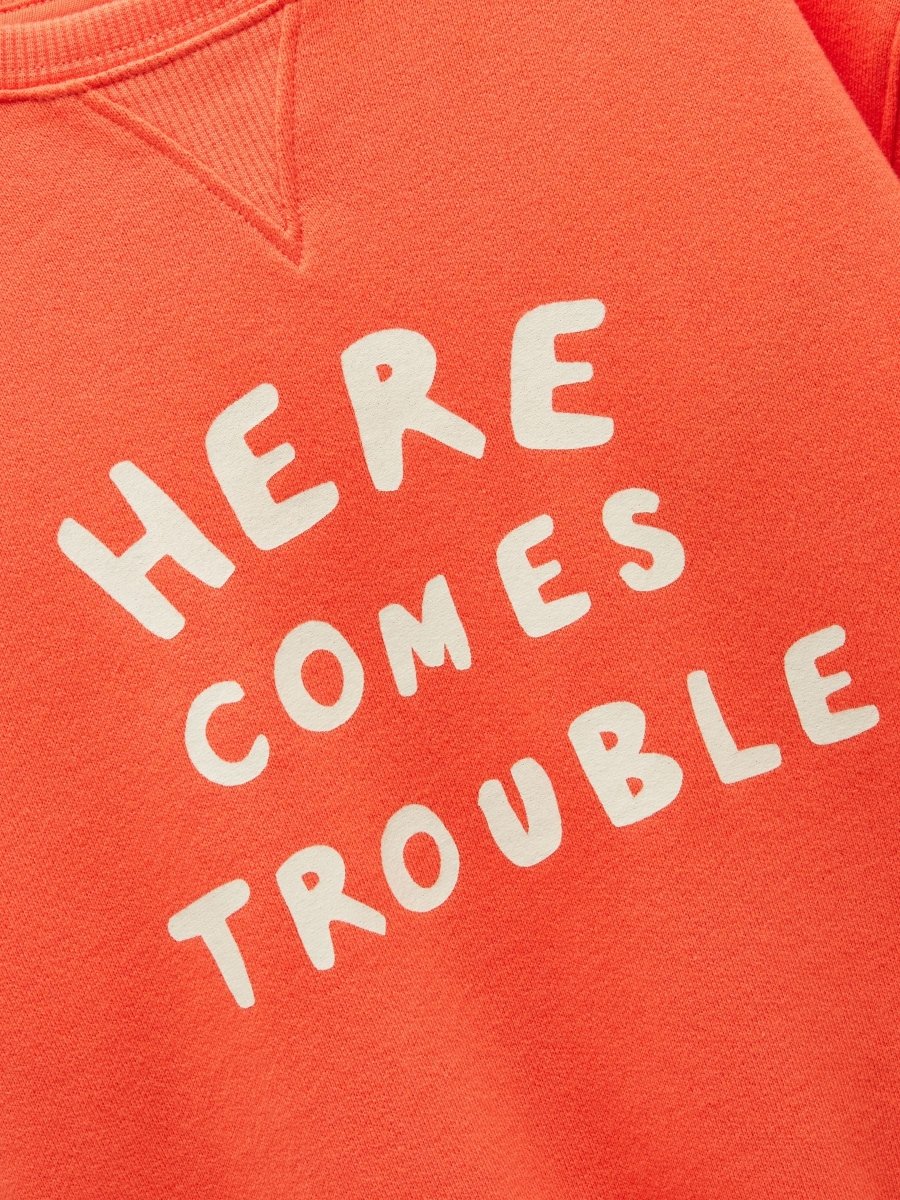 Kids' Sundaze Orange Slogan Crew Neck Sweatshirt - RUTHERFORD & Co