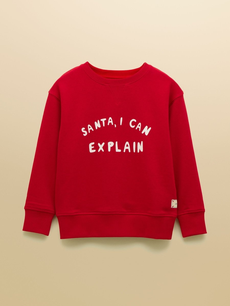 Kids' Sundaze Red Slogan Crew Neck Sweatshirt - RUTHERFORD & Co