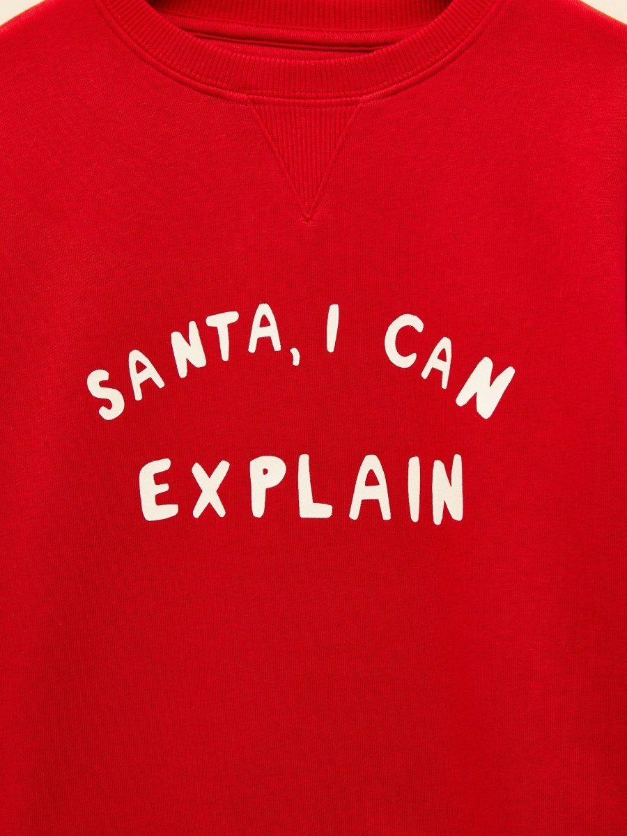 Kids' Sundaze Red Slogan Crew Neck Sweatshirt - RUTHERFORD & Co