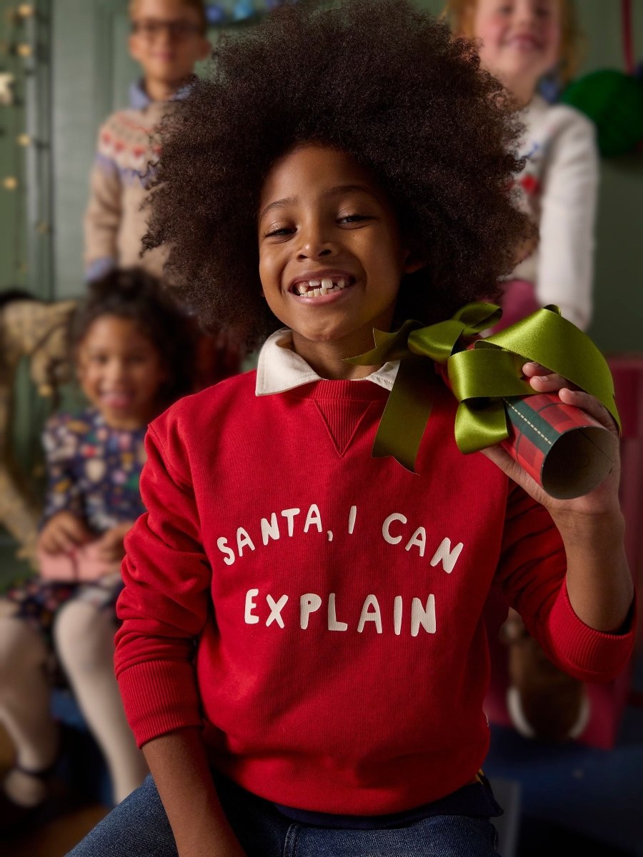 Kids' Sundaze Red Slogan Crew Neck Sweatshirt - RUTHERFORD & Co