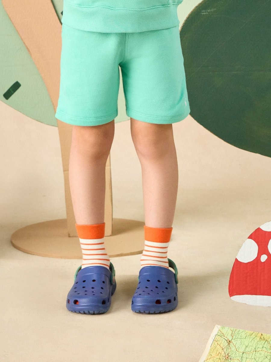 Kids' Sundaze Turquoise Green Loopback Sweat Shorts - RUTHERFORD & Co