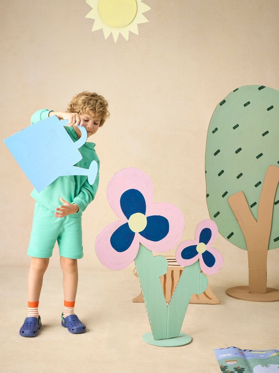Kids' Sundaze Turquoise Green Loopback Sweat Shorts - RUTHERFORD & Co