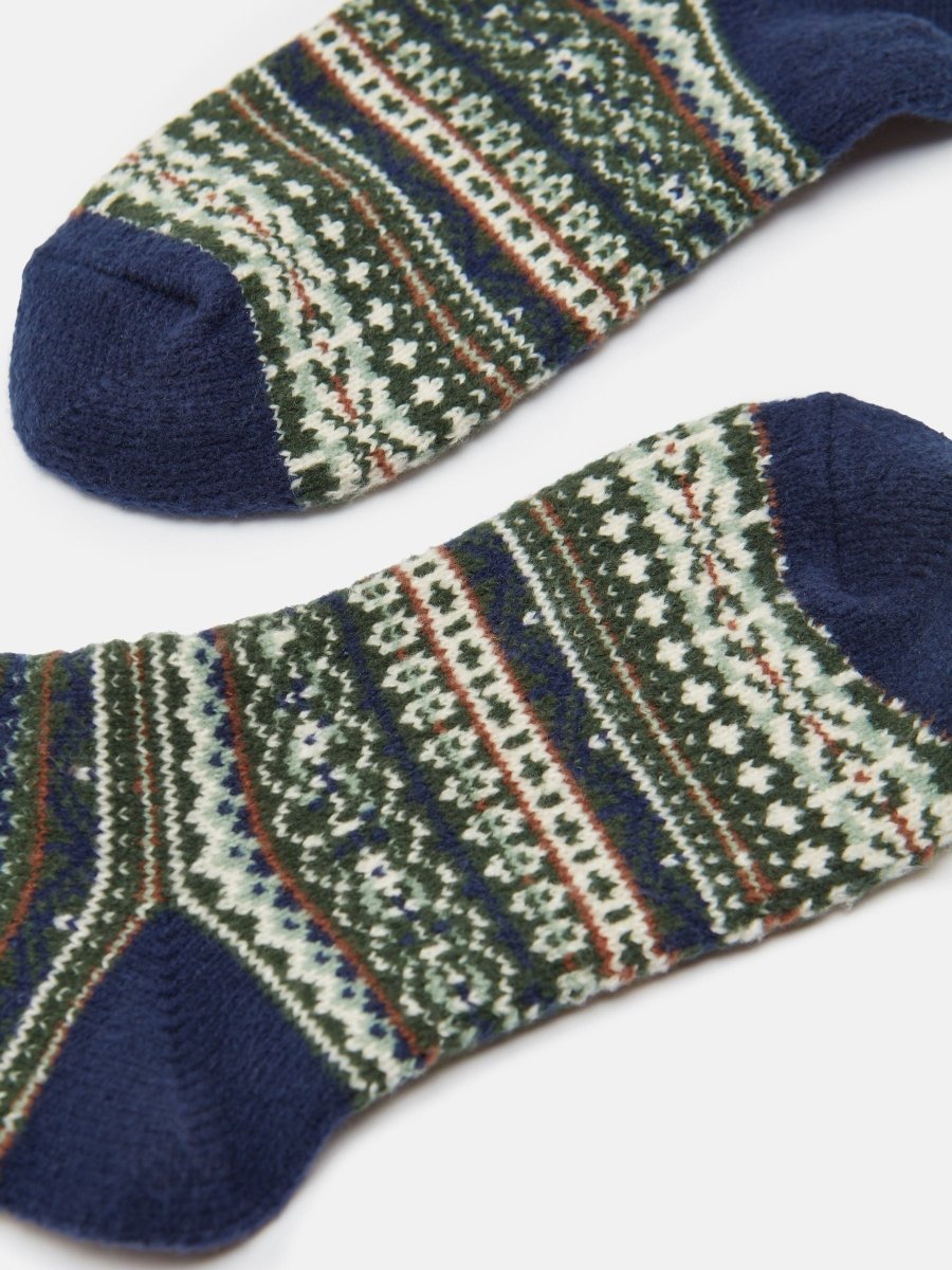 Kids' Wader Green Fair Isle Welly Socks - RUTHERFORD & Co
