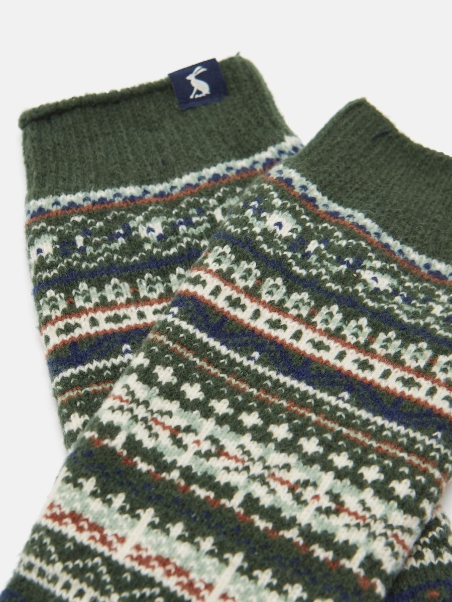 Kids' Wader Green Fair Isle Welly Socks - RUTHERFORD & Co