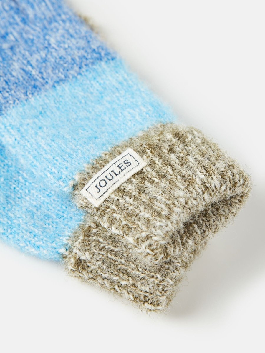 Kids' Wanderer Blue/Navy Knitted Gloves - RUTHERFORD & Co