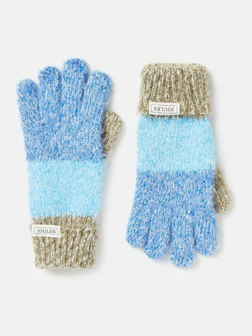 Kids' Wanderer Blue/Navy Knitted Gloves - RUTHERFORD & Co