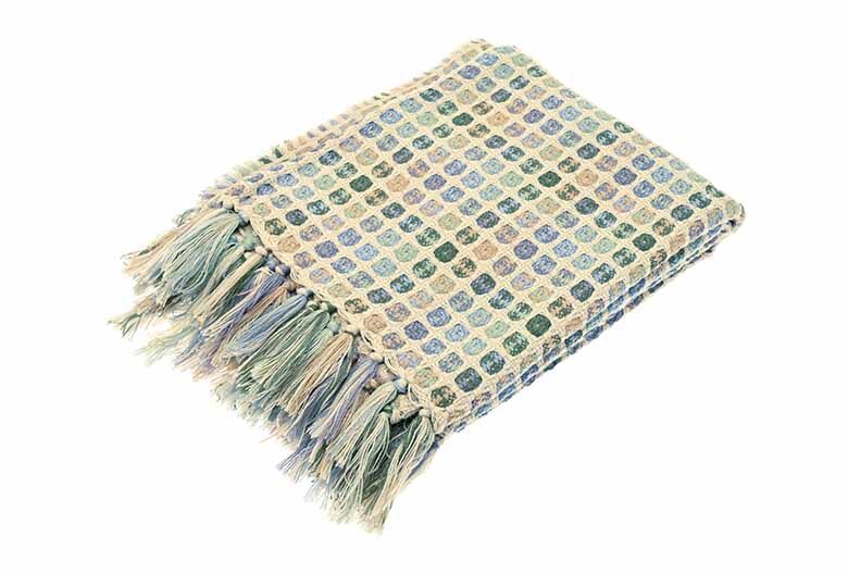 Kielder throw olive cornflower - RUTHERFORD & Co