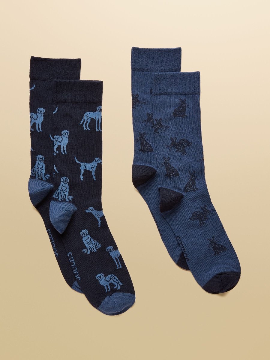 Kingsbury Blue 2 Pack Socks - RUTHERFORD & Co