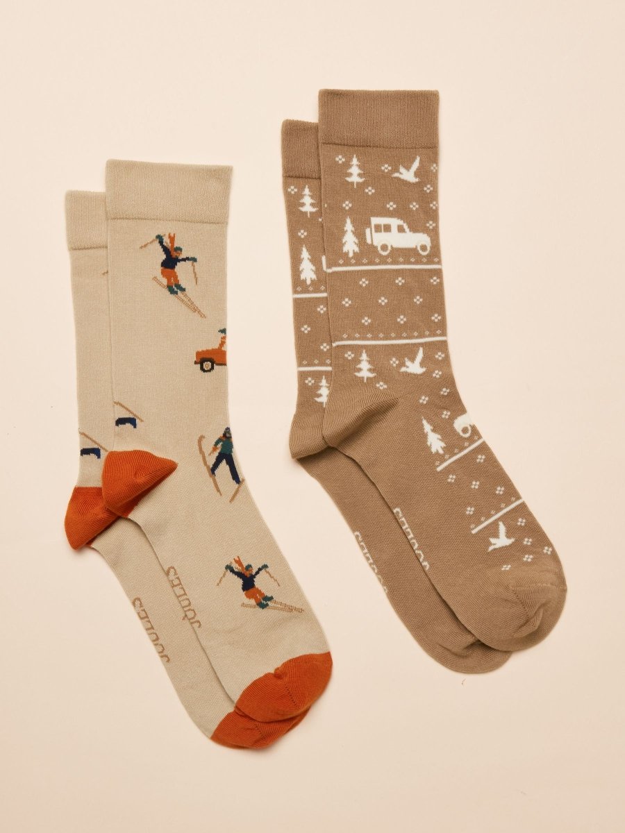 Kingsbury Green/Navy 2 Pack Socks - RUTHERFORD & Co