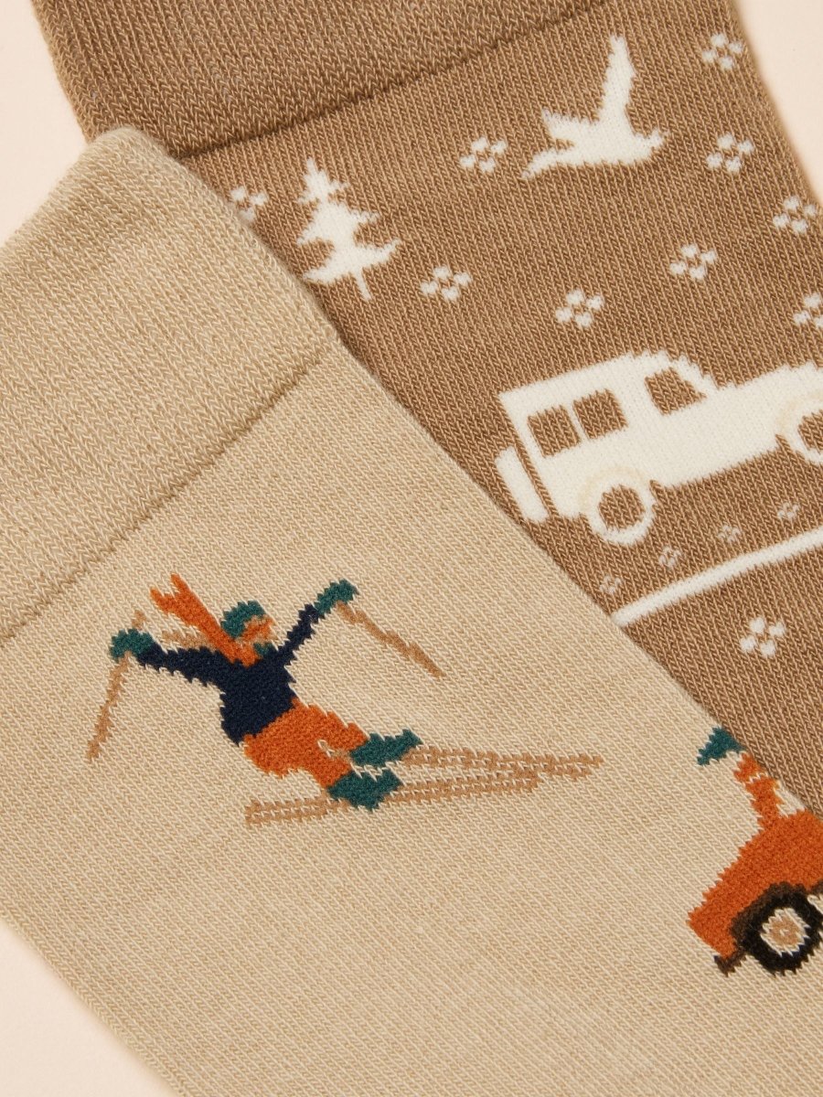 Kingsbury Green/Navy 2 Pack Socks - RUTHERFORD & Co