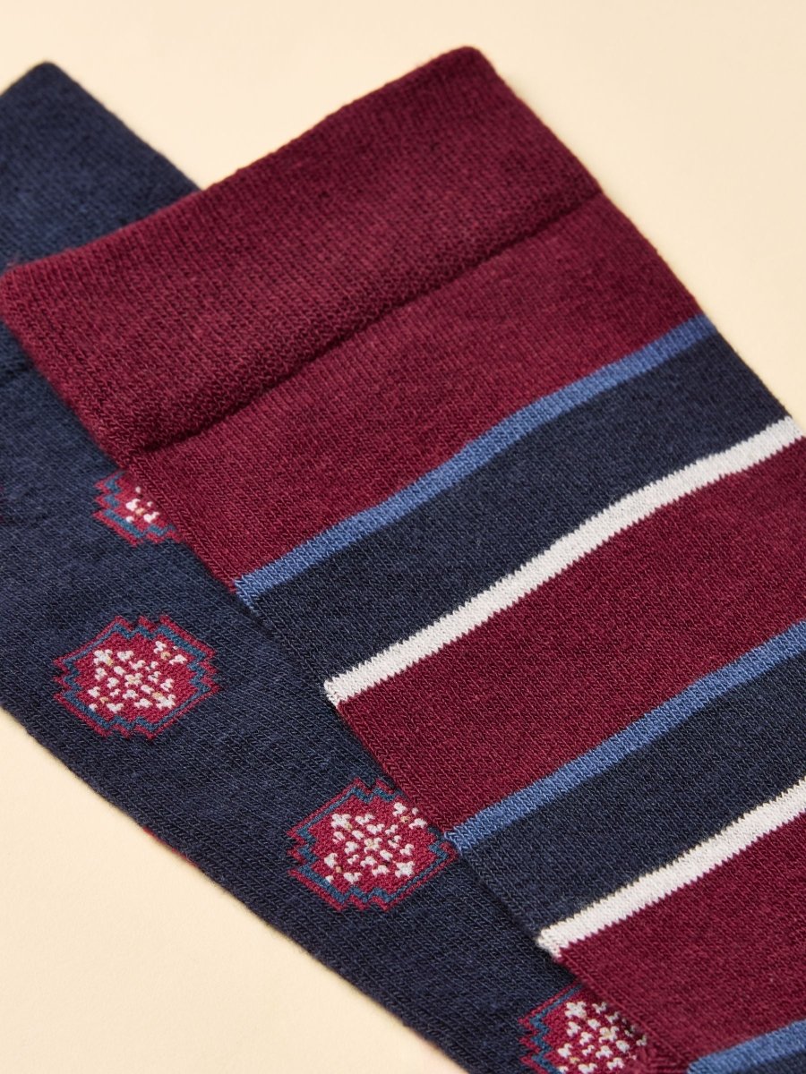 Kingsbury Navy 2 Pack Socks - RUTHERFORD & Co