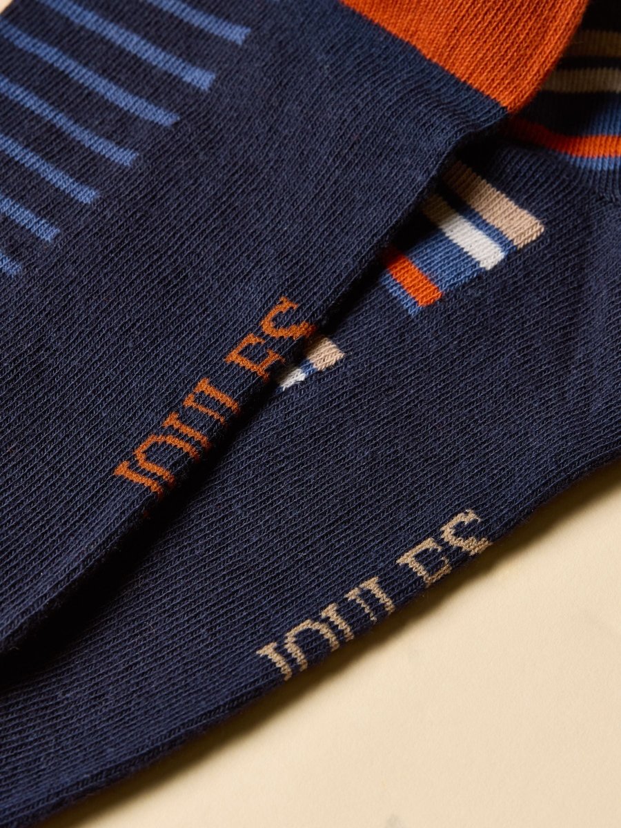 Kingsbury Navy/Ginger 2 Pack Socks - RUTHERFORD & Co