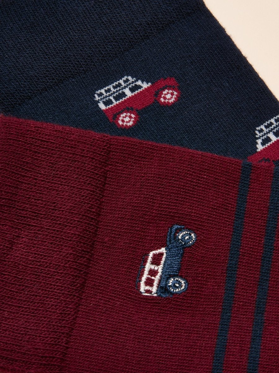 Kingsbury Red/Blue 2 Pack Socks - RUTHERFORD & Co