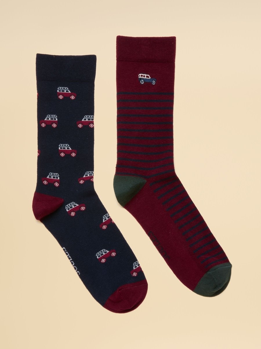 Kingsbury Red/Blue 2 Pack Socks - RUTHERFORD & Co