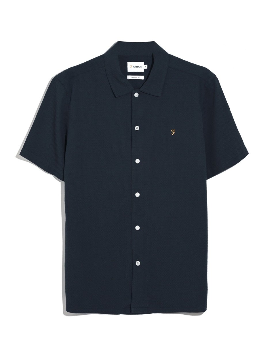 Kirby Short Sleeve Shirt In True Navy - RUTHERFORD & Co