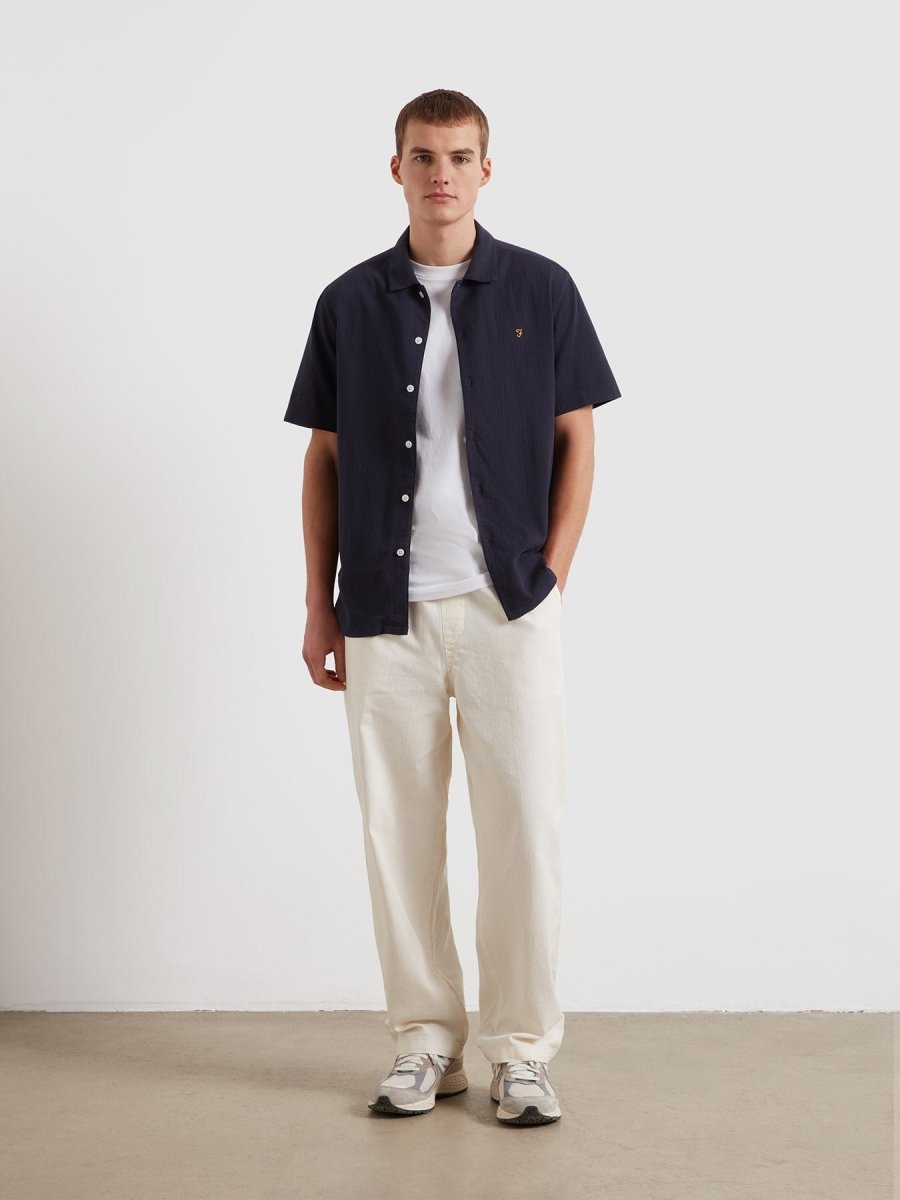 Kirby Short Sleeve Shirt In True Navy - RUTHERFORD & Co