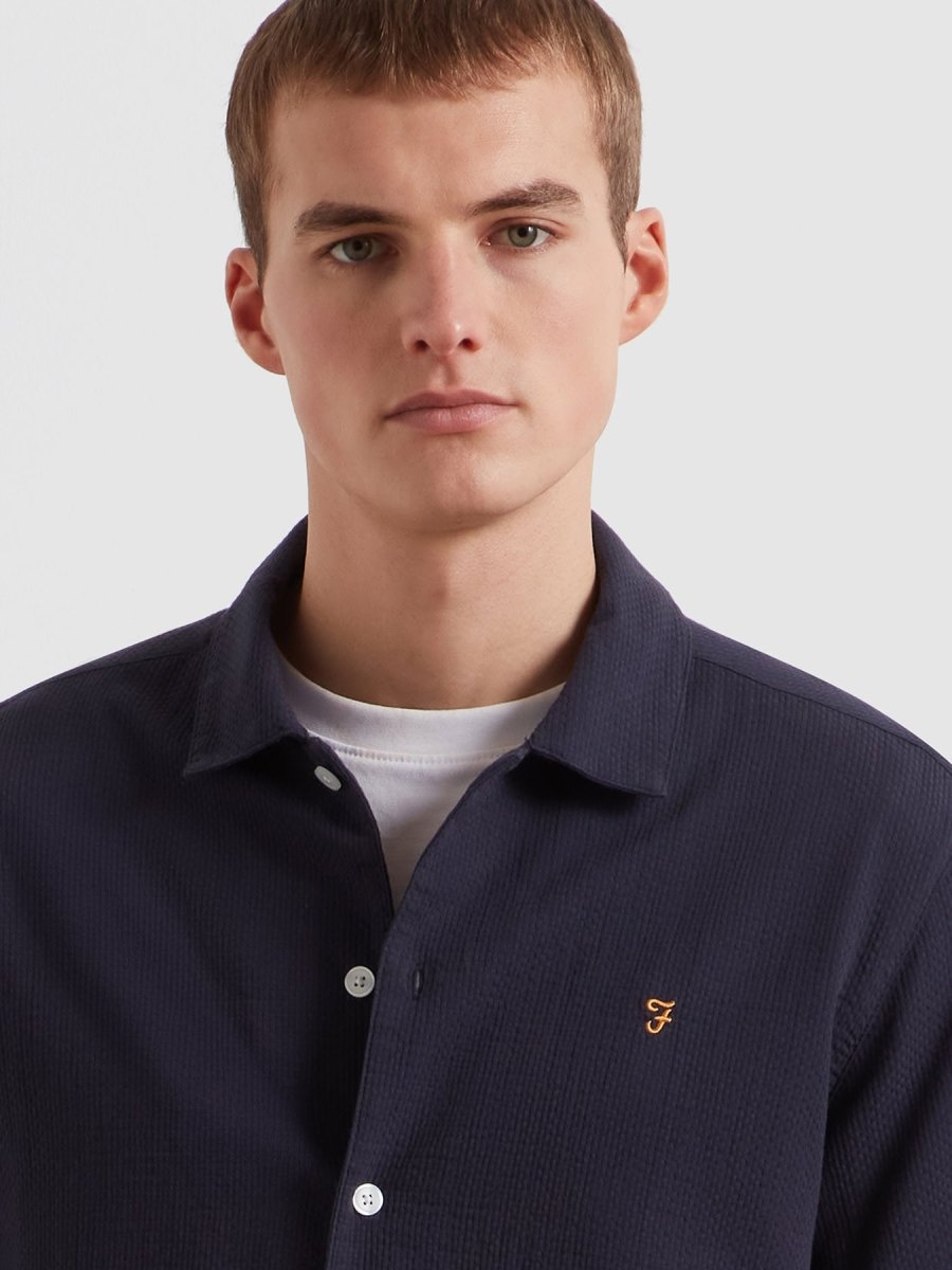 Kirby Short Sleeve Shirt In True Navy - RUTHERFORD & Co