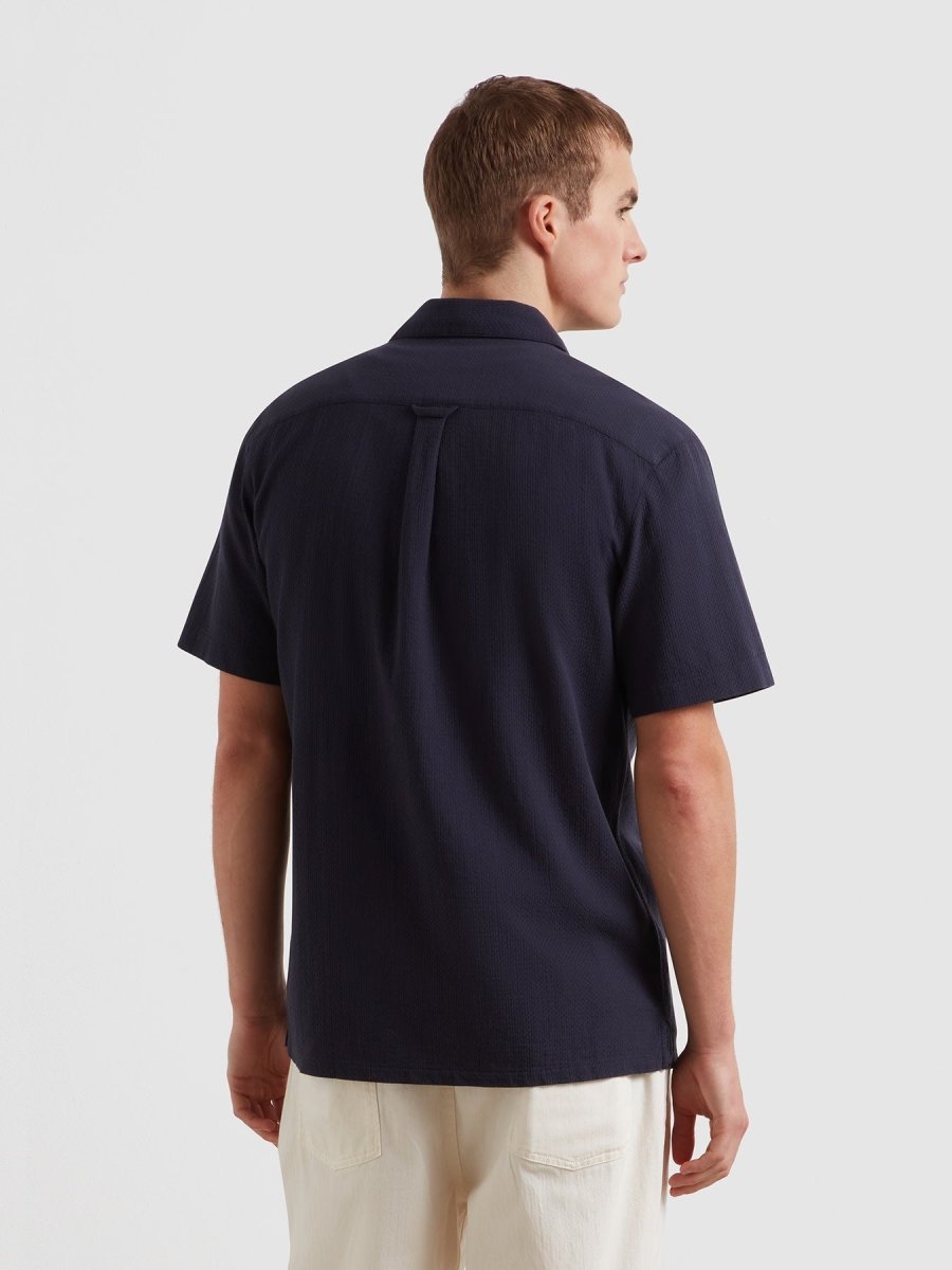 Kirby Short Sleeve Shirt In True Navy - RUTHERFORD & Co