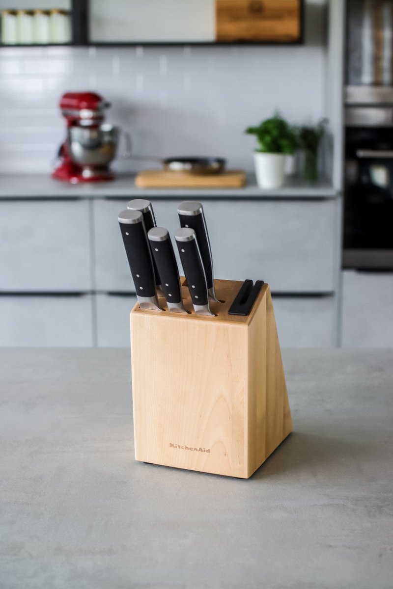 KitchenAid Gourmet 5 Piece Japanese Steel Knife Set with Sharpener - RUTHERFORD & Co