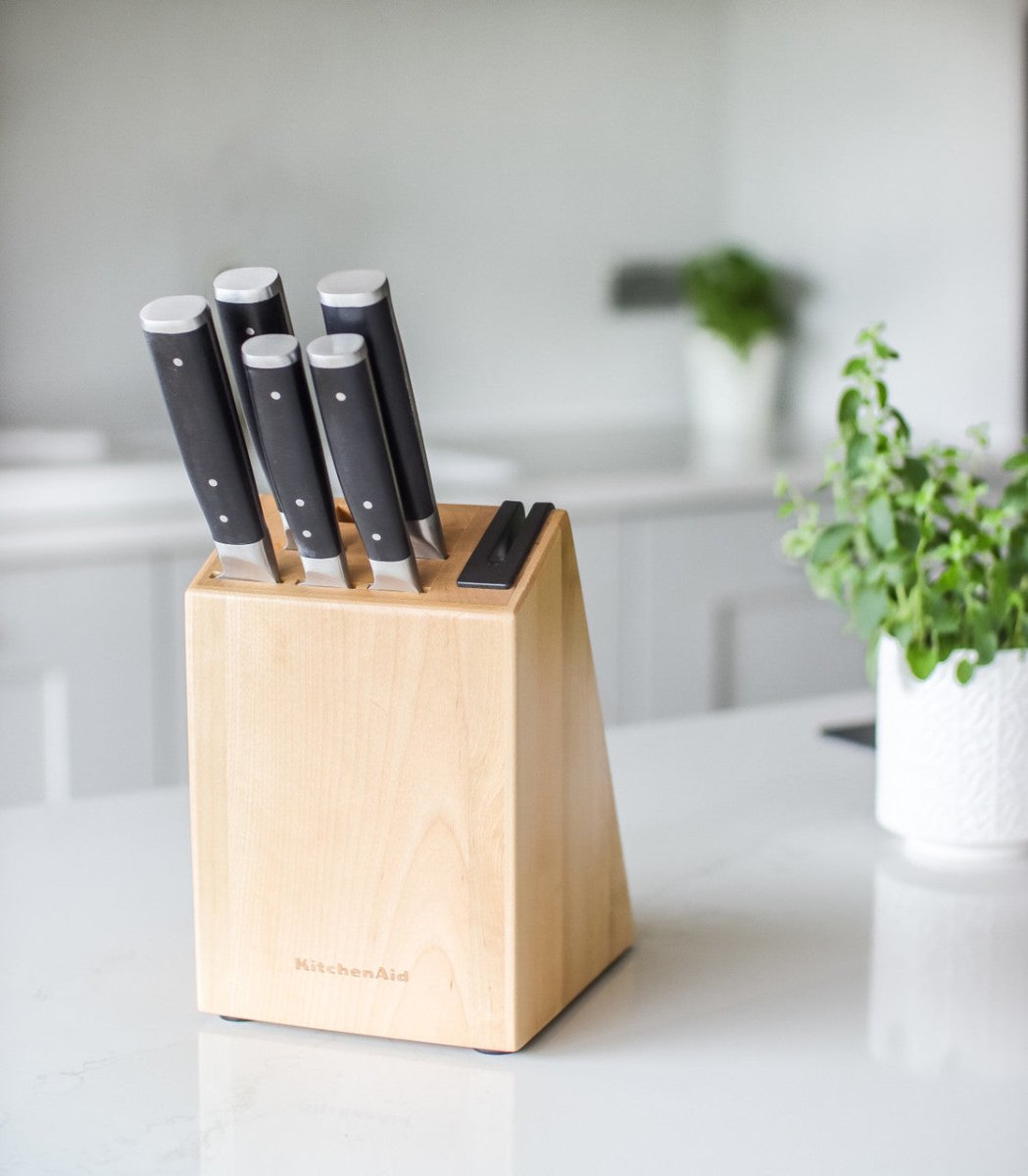 KitchenAid Gourmet 5 Piece Japanese Steel Knife Set with Sharpener - RUTHERFORD & Co