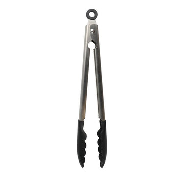 KitchenAid Silicone Tipped Stainless Steel Serving Tongs - Black - RUTHERFORD & Co