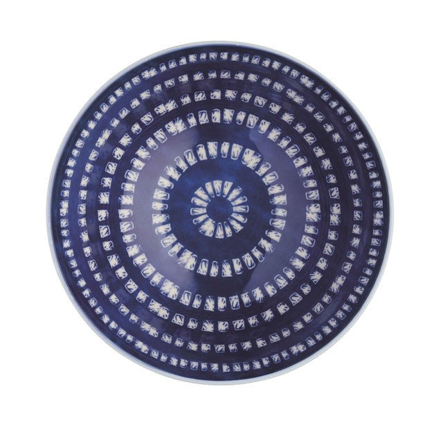 KitchenCraft Blue and White Greek - Style Ceramic Bowl, 16cm - RUTHERFORD & Co