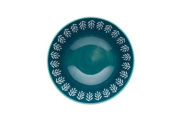 KitchenCraft Colourful Folk Pattern Ceramic Bowl, 16cm - RUTHERFORD & Co