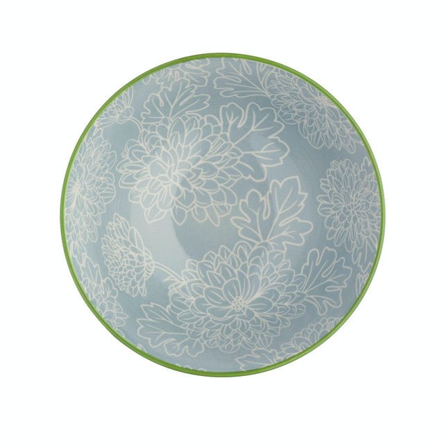 KitchenCraft Leaf Print and Terracotta Look Ceramic Bowl, 16cm - RUTHERFORD & Co