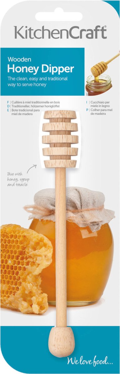 KitchenCraft Wooden Honey Dipper - RUTHERFORD & Co