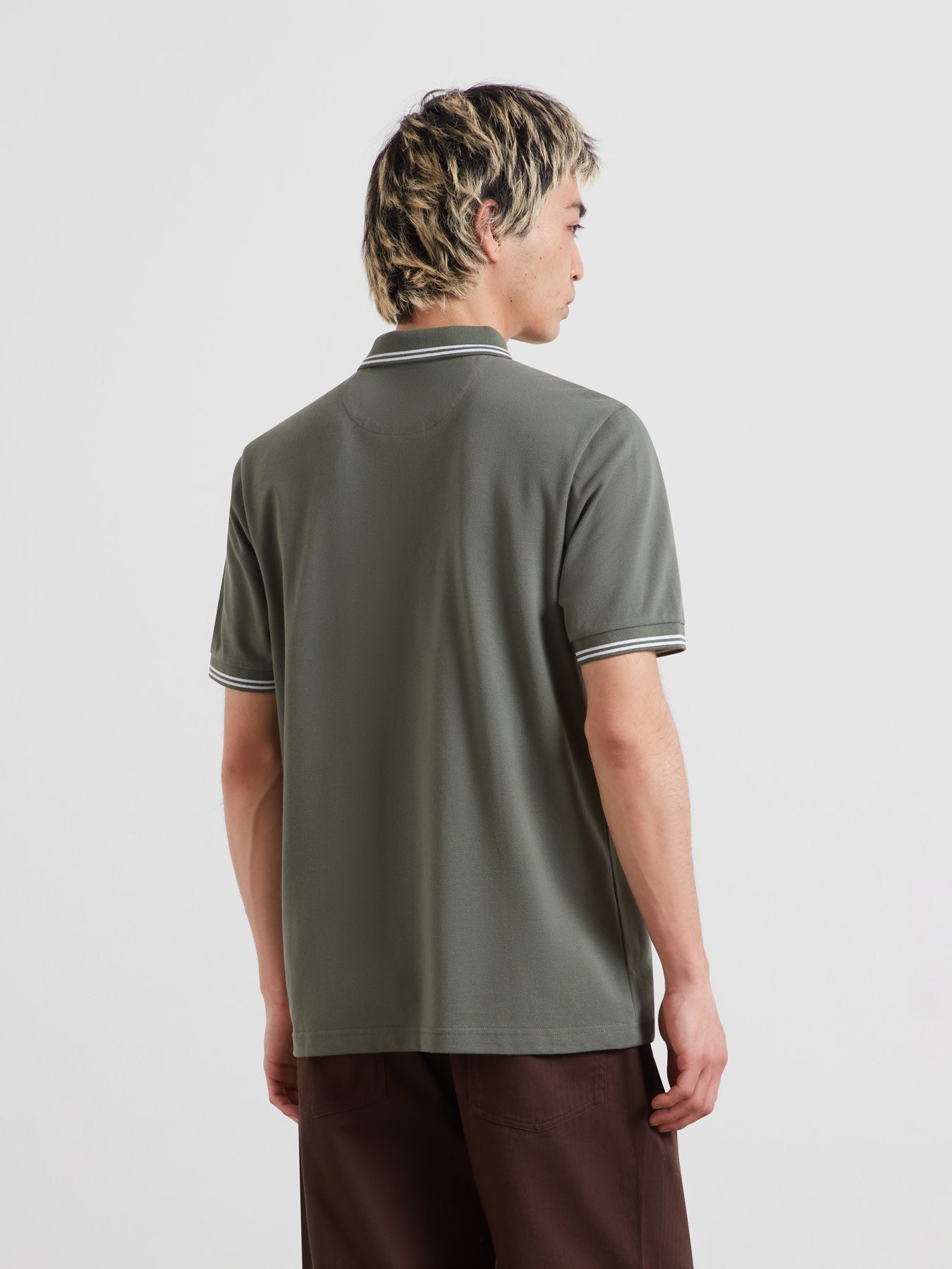 Bowes Tipped Polo Shirt In Rosemary